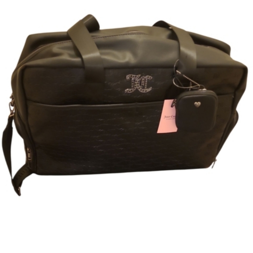 NWT Juicy Couture Black Embossed Weekender Travel Bag